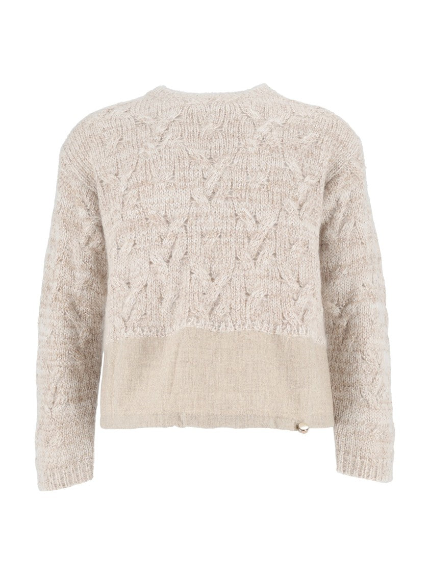 Fabiana Filippi Mohair Flannel Hem Cable Sweater