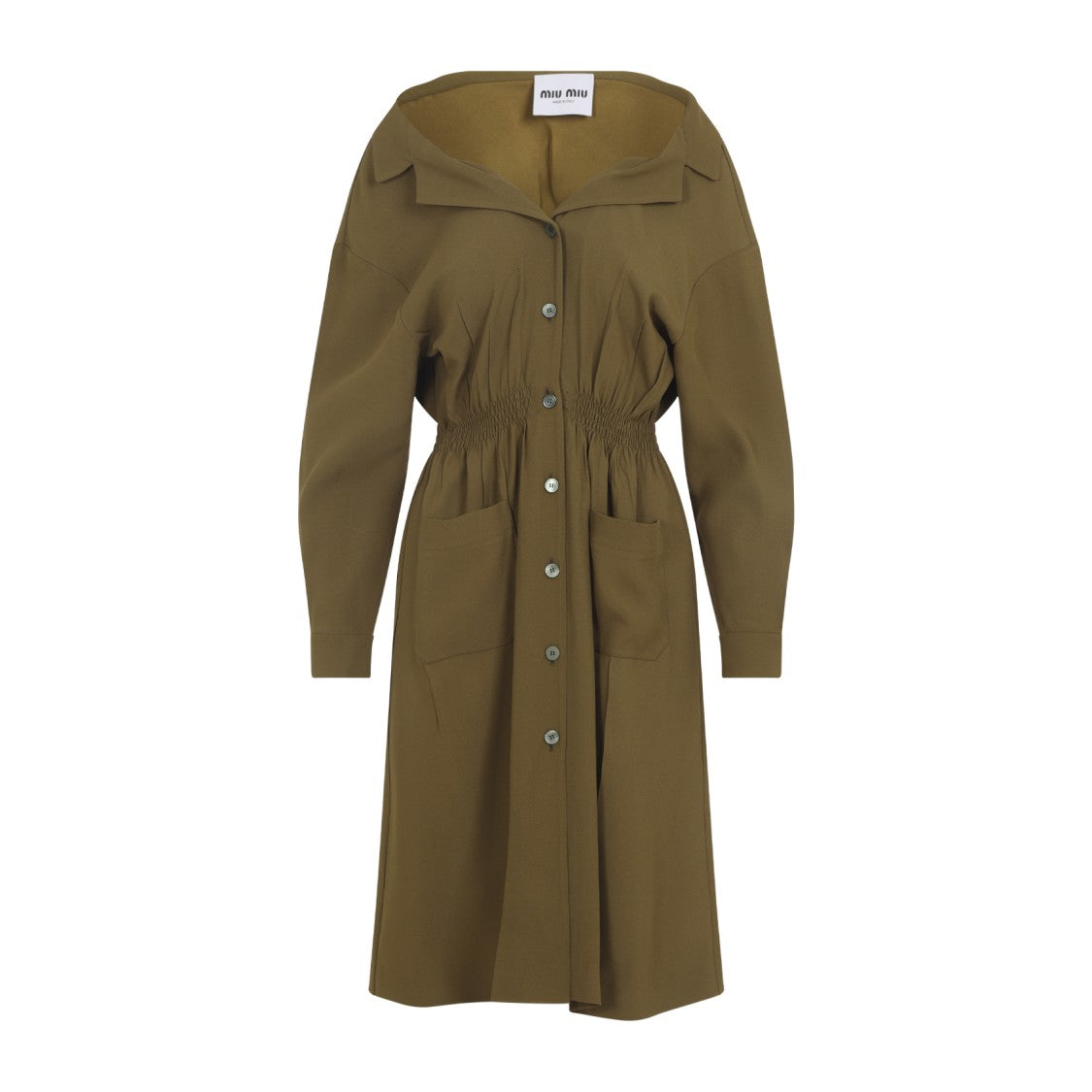 Miu Miu Knee-Length Dress With Button-Down Front And Elasticated Waist