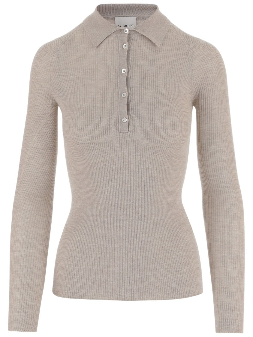 Sa Su Phi Cashmere And Silk Knitted Polo Shirt
