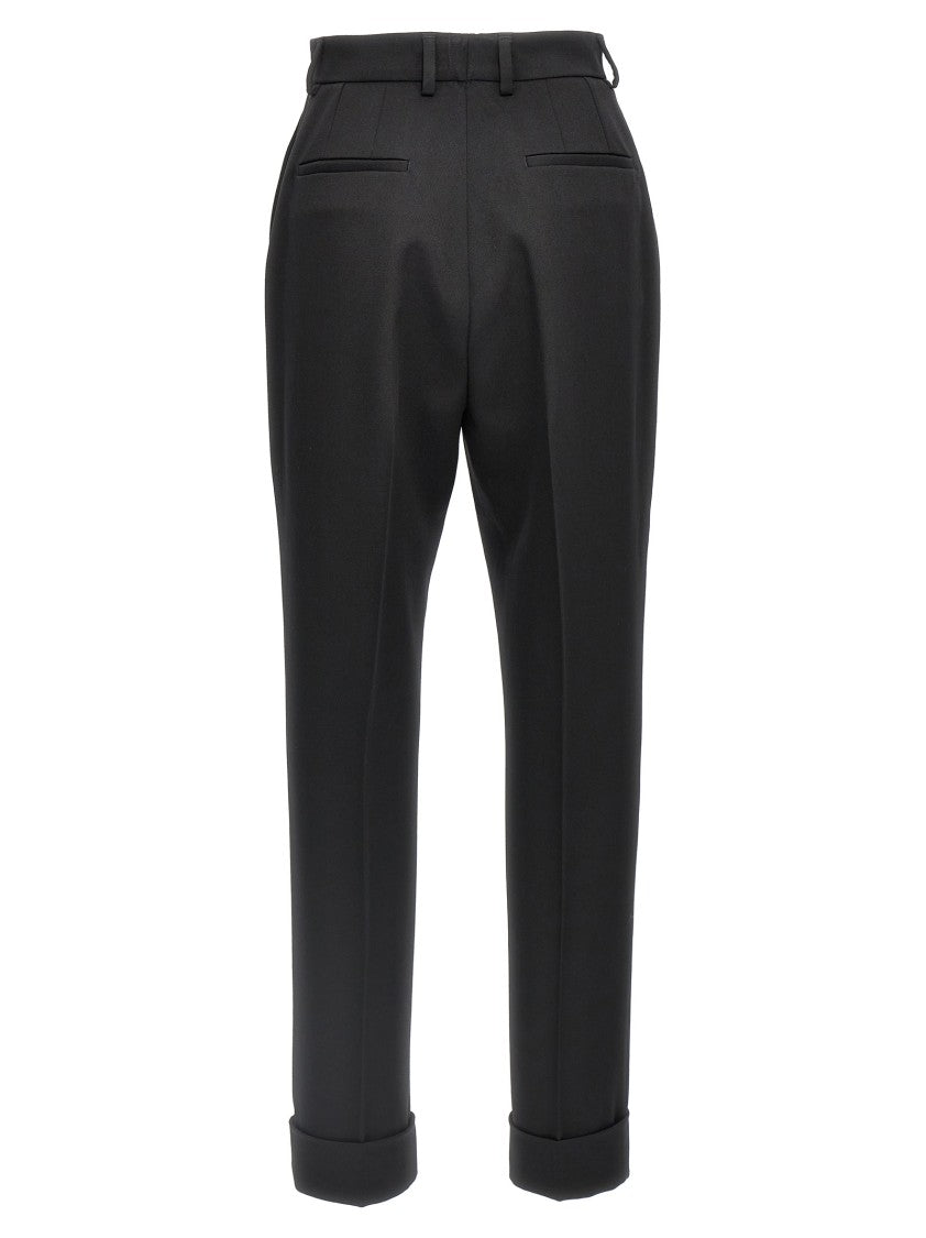 Dolce & Gabbana Tailored Wool Trousers With Ironed Pleat And Turned-Up Hem