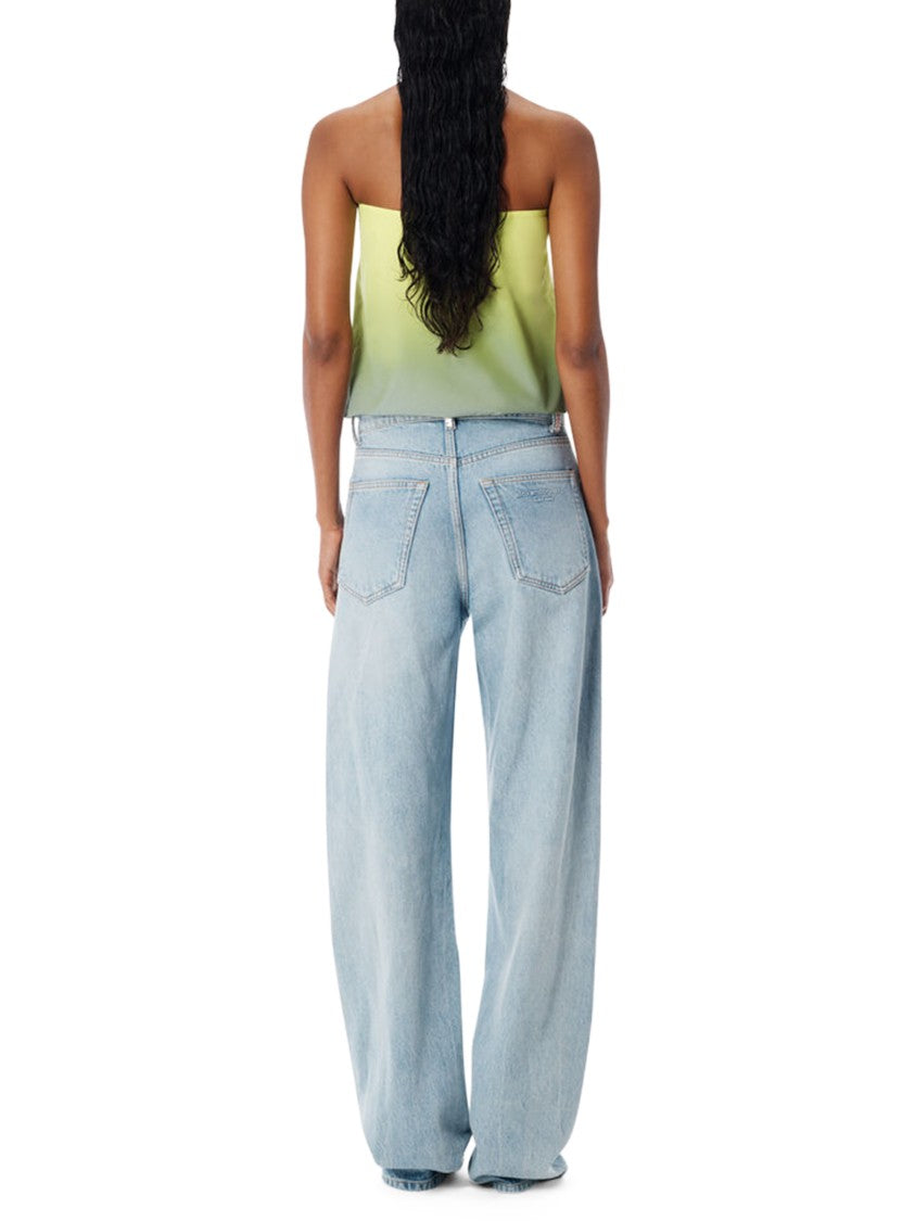 Alexander Wang Light-Wash Mid-Rise Relaxed Jeans With Crystal Belt Loops