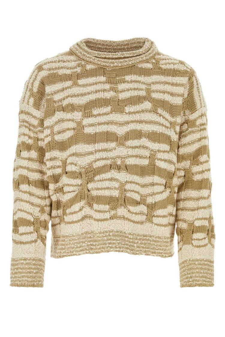 Bottega Veneta Embroidered Cotton Blend Sweater