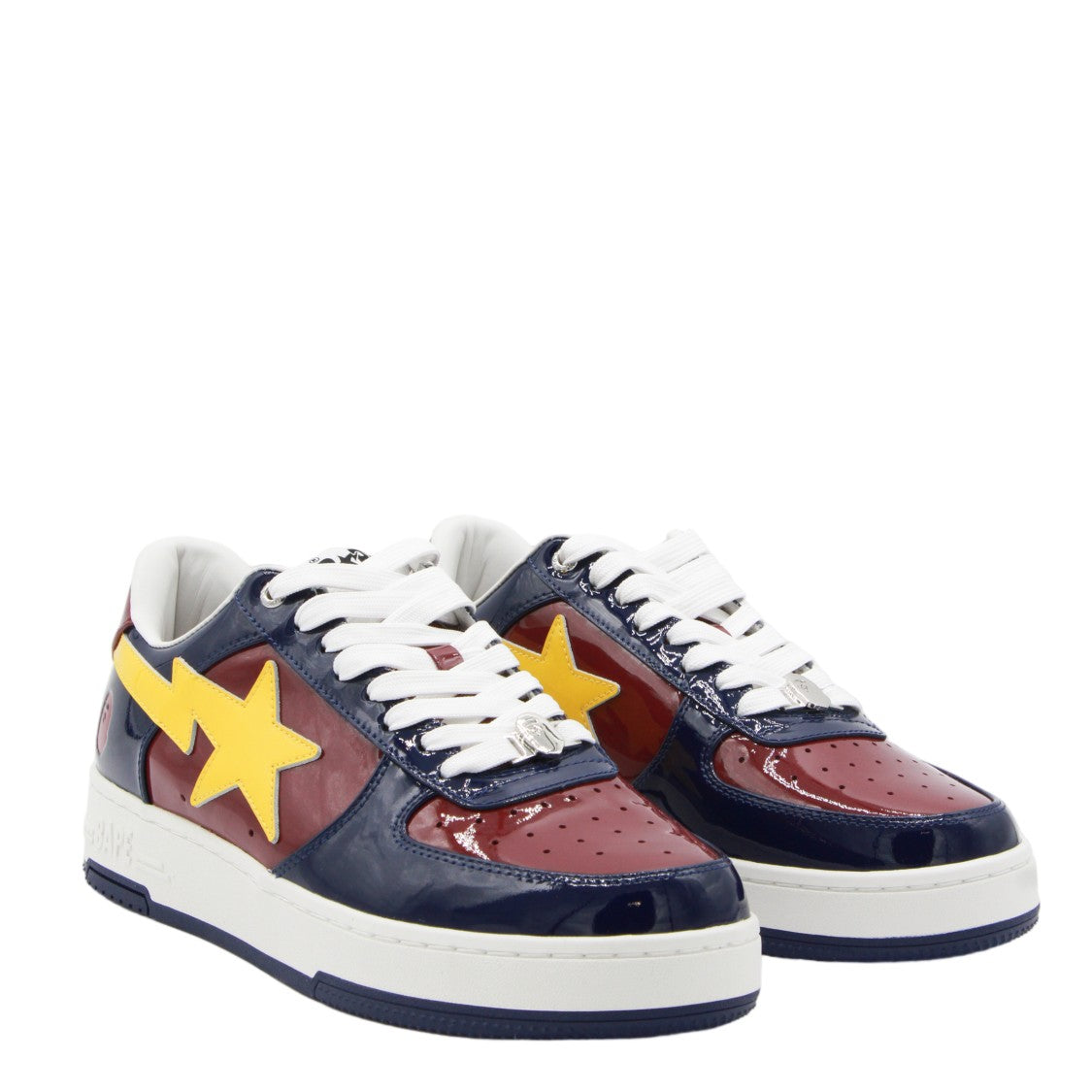 Bape Glossy Finish Sneakers With Star