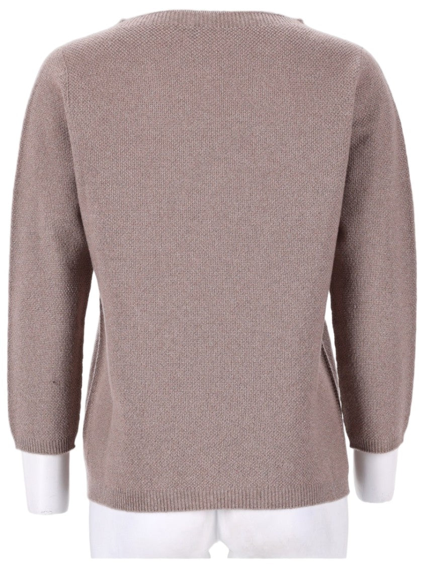 Fabiana Filippi Platinum Knit Sweater With Lurex Accents