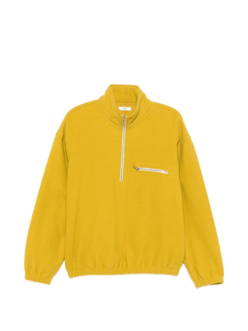 Rier Mustard Yellow Wool Half-Zip Sweater