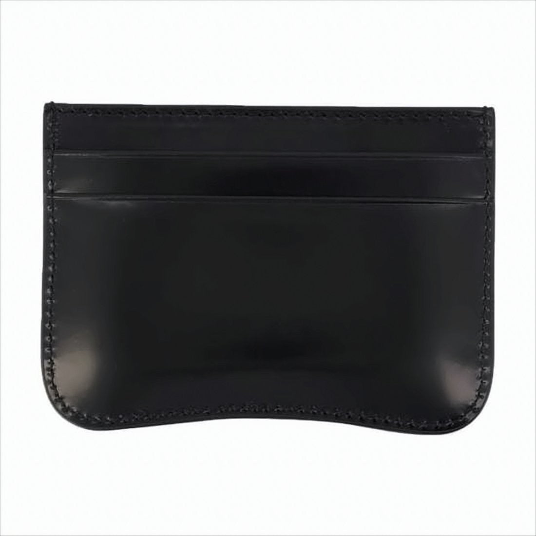 Ami Paris Sleek Black Cow Leather Cardholder
