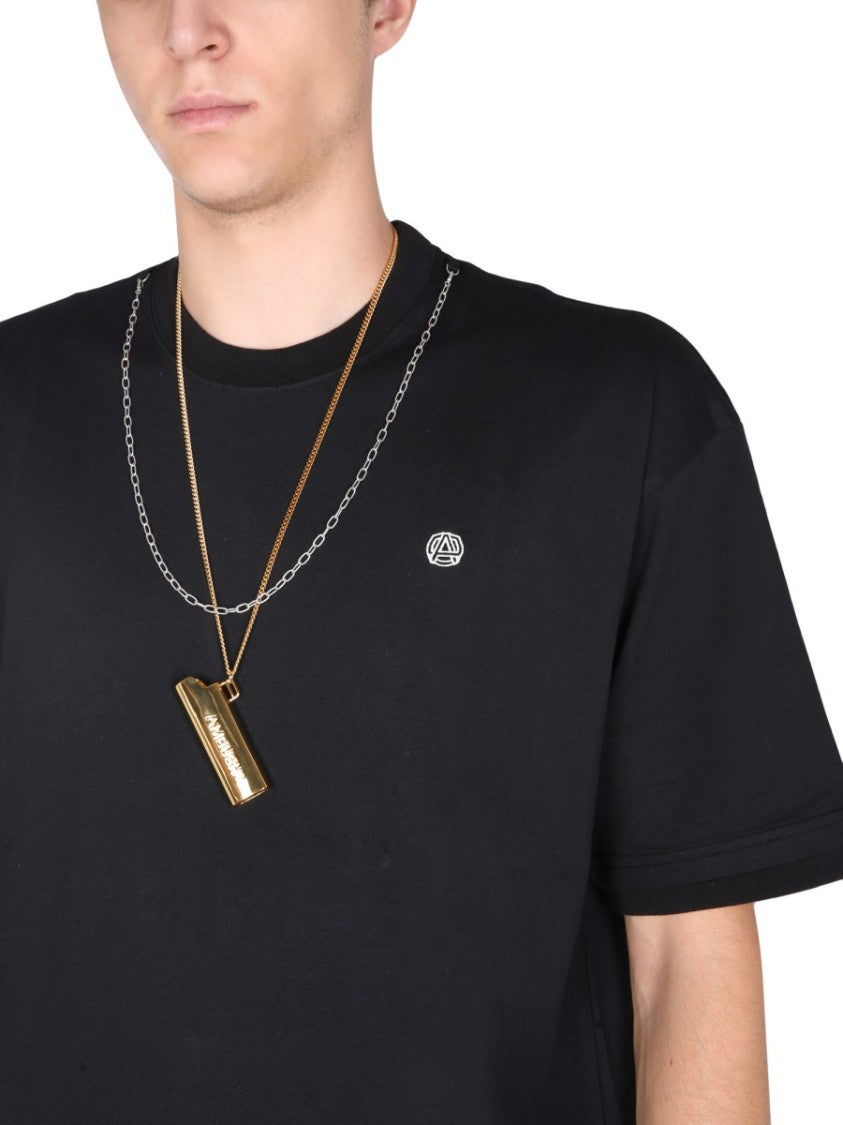 Ambush Crew Neck T-Shirt With Iconic Chain Embroidery