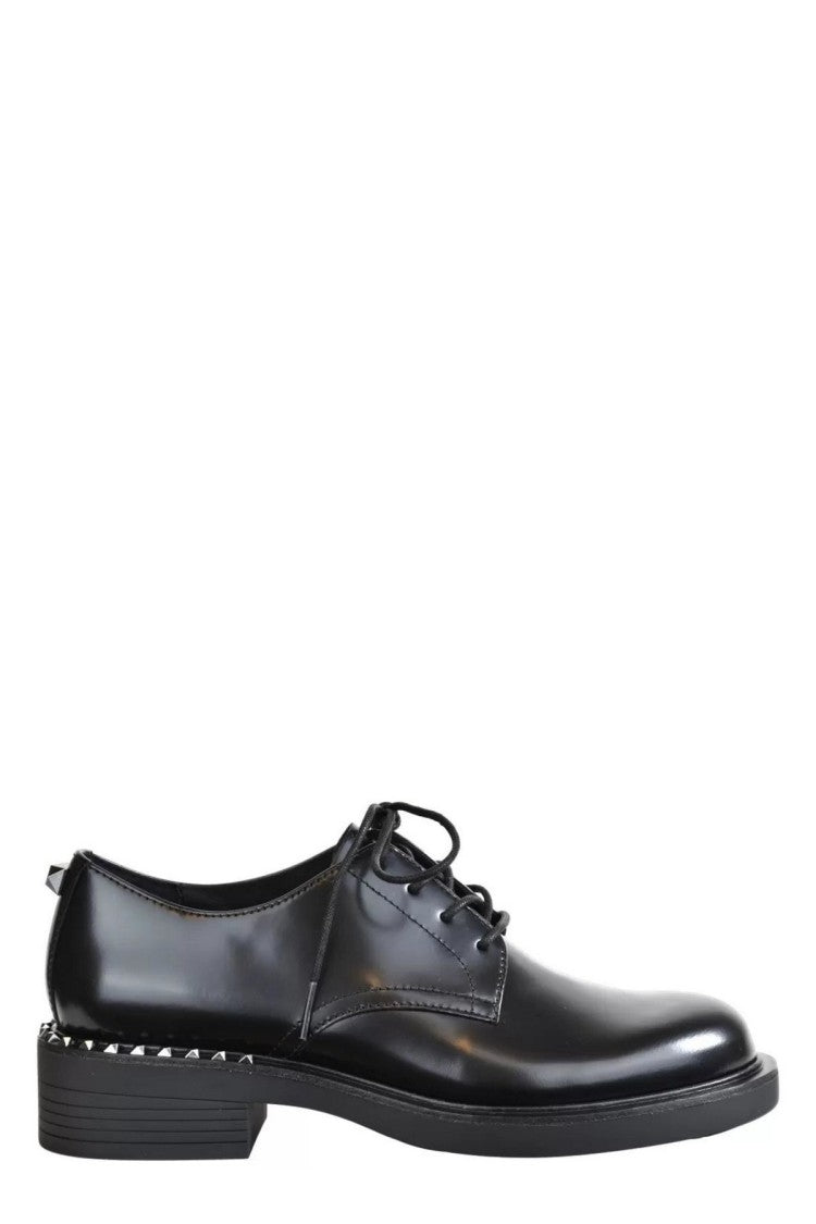 Ash Black Studded Sole Edge Leather Brogues