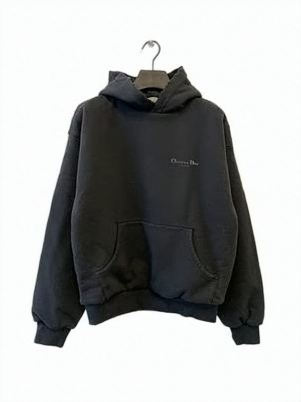 Christian Dior Relaxed Fit Black Hoodie With Logo And Kangaroo Pocket
