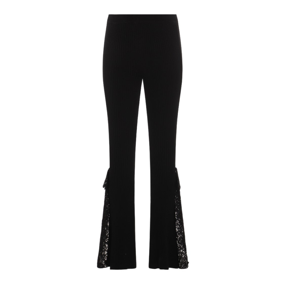 Blumarine Fitted Flared Trousers With Lace Inserts