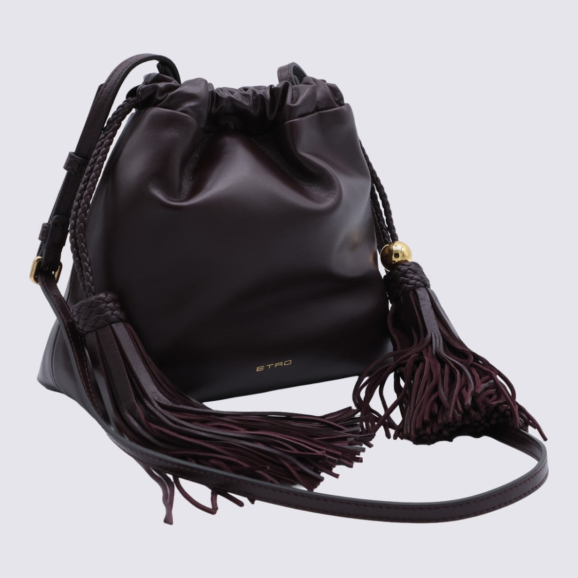 Etro Soft Slouchy Bag With Drawstring Closure And Braided Shoulder Strap