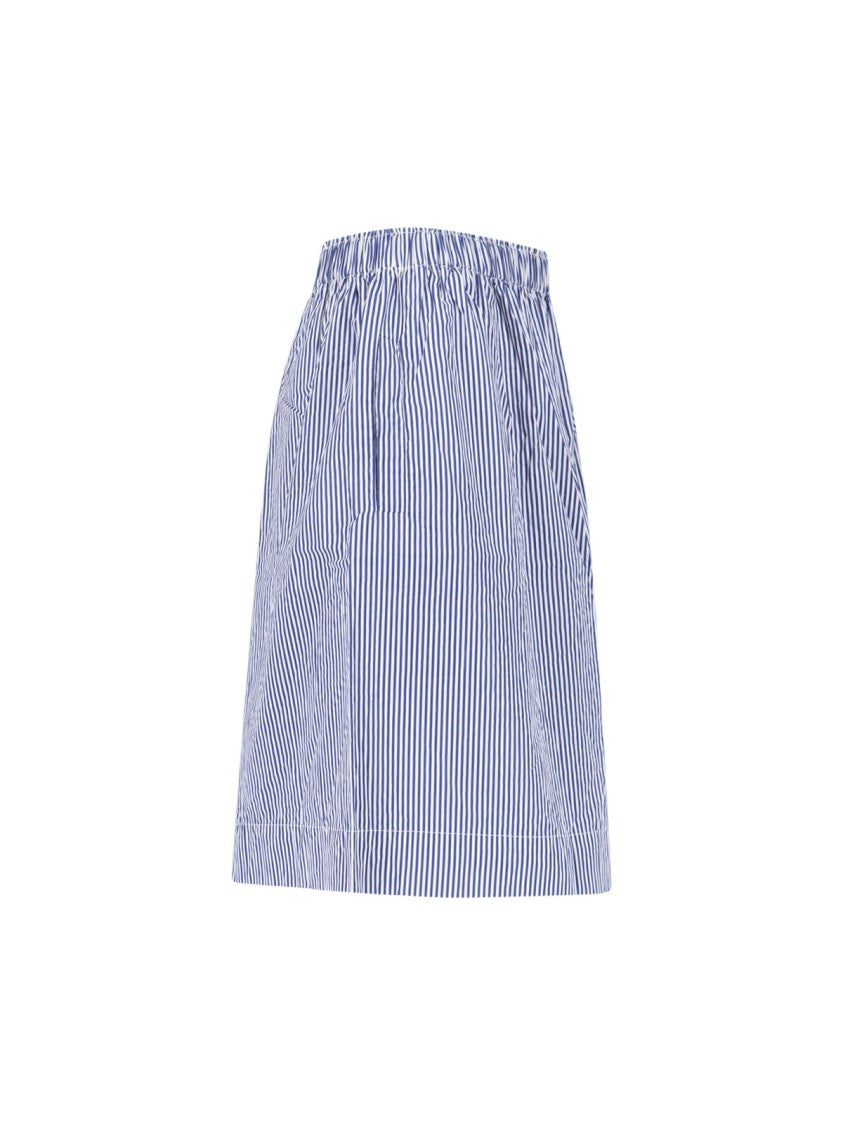 Daniela Gregis Blue Striped Elastic Waist Shorts