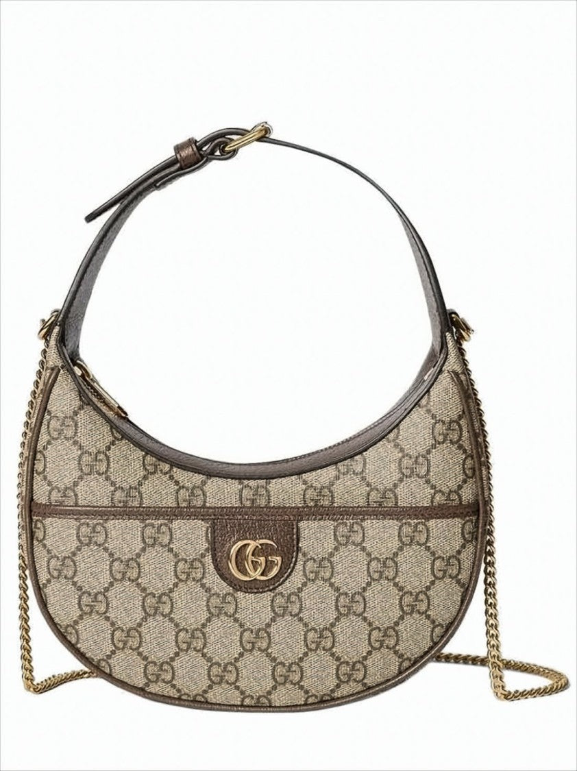 Gucci Crescent-Shaped Canvas Shoulder Bag