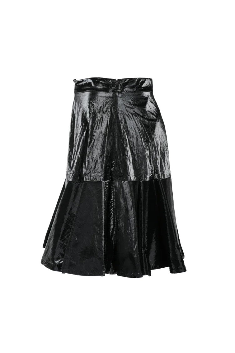 Elisabetta Franchi Flared Metallic Skirt - Black