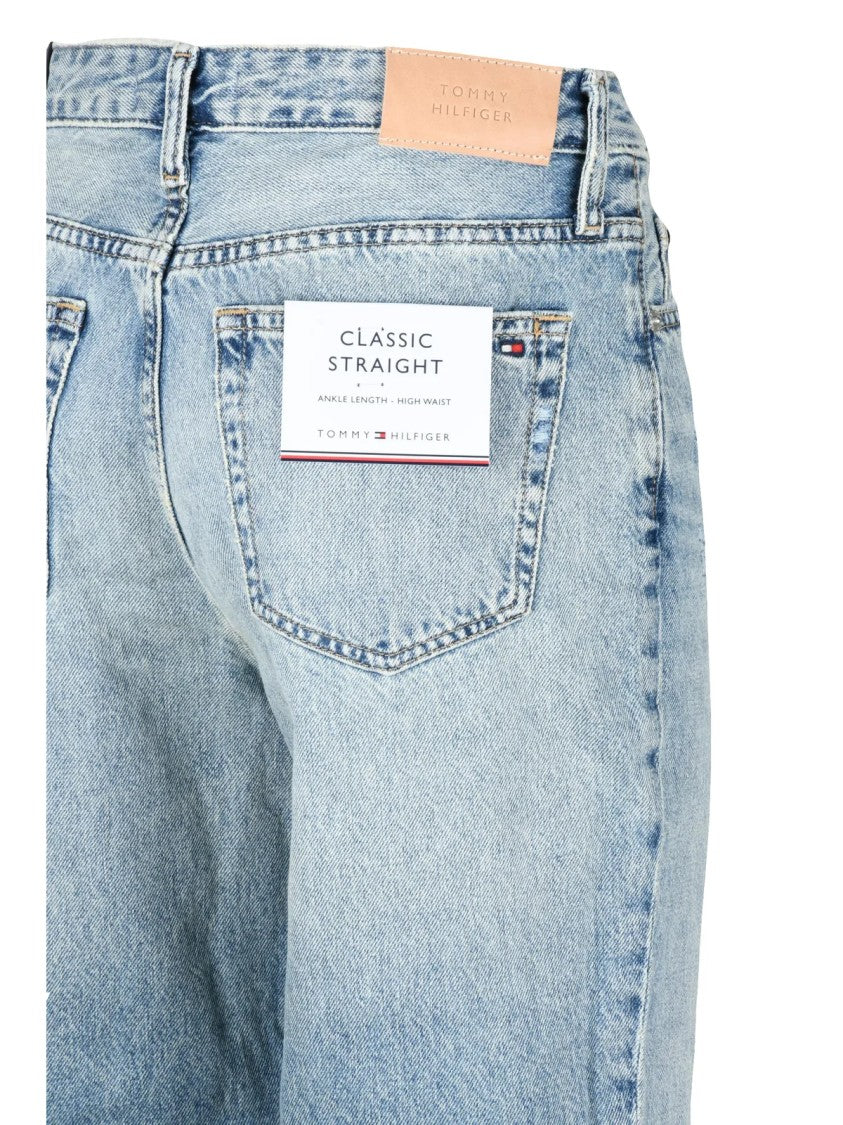 Tommy Hilfiger Light Blue Cotton Distressed Jeans