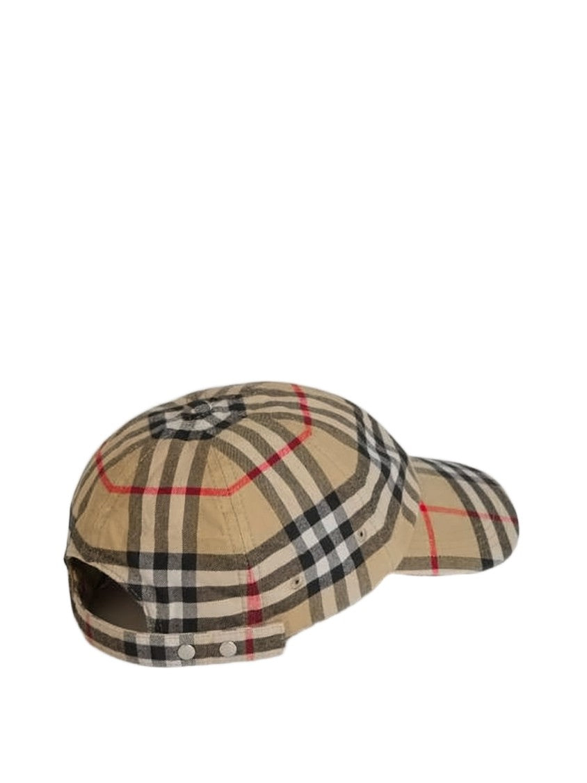 Burberry Beige Plaid Baseball Cap
