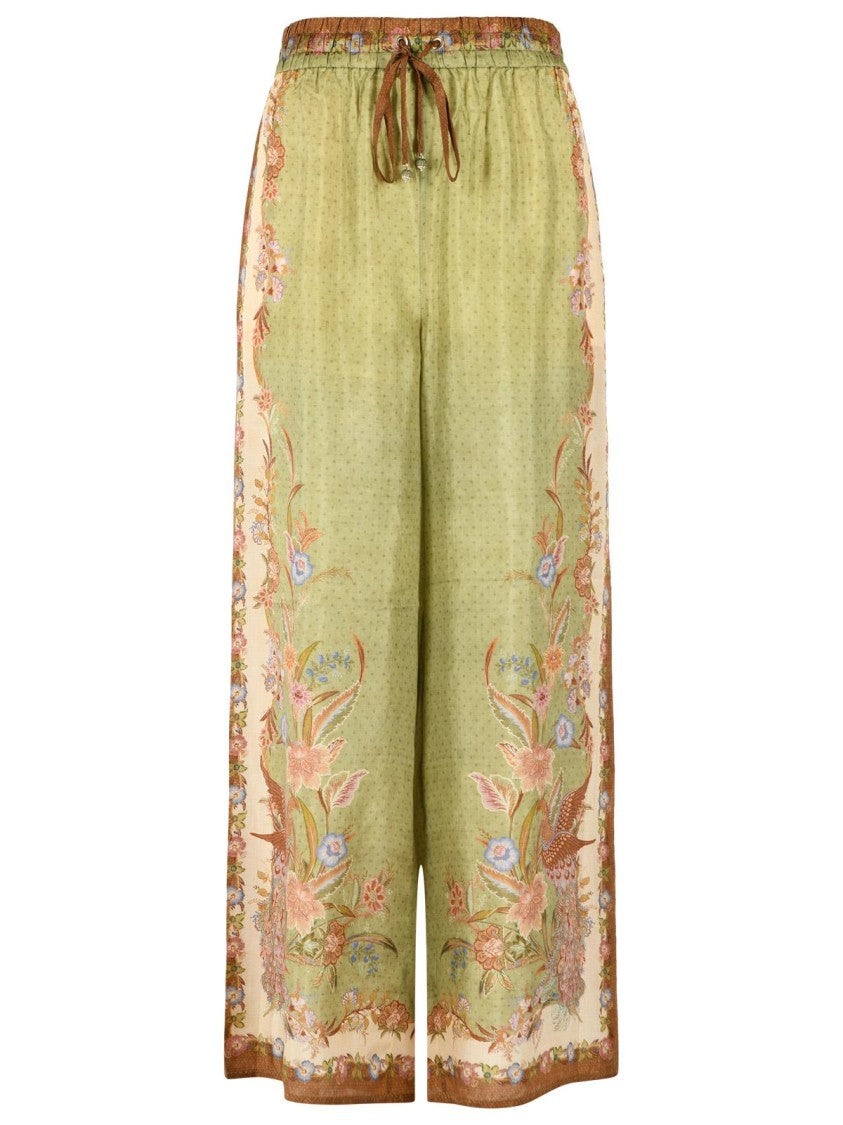 Zimmermann Indra' Khaki Silk Pants