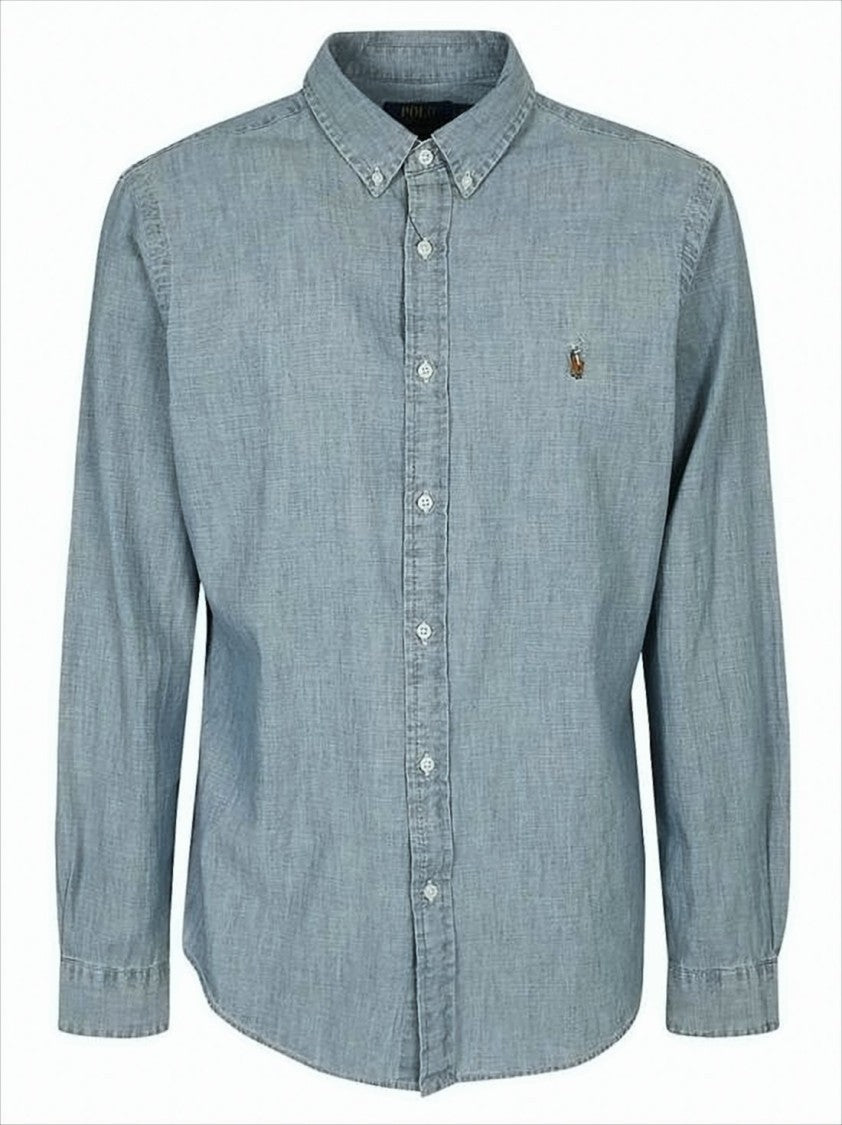Polo Ralph Lauren Classic Button-Up Shirt In Light Blue Chambray