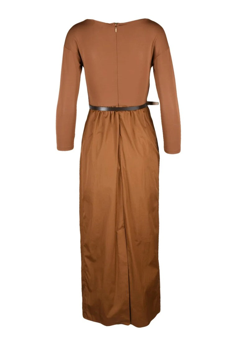 Max Mara Long Dress With Strap - Brown