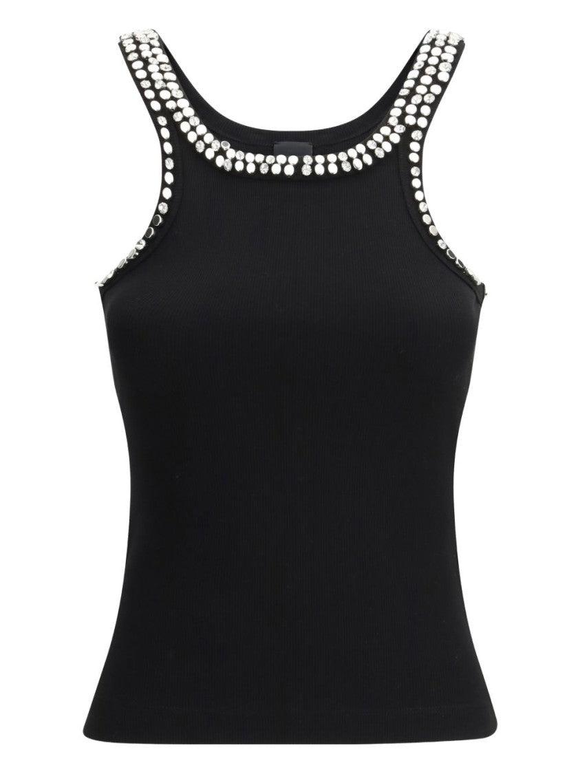 Pinko Ribbed Top With Sparkling Stud Accents