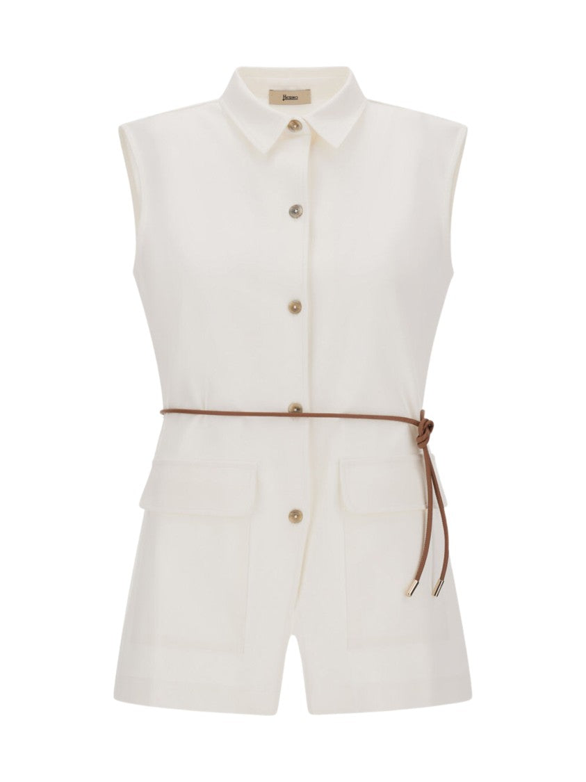 Herno White Dense Rome Jersey Vest