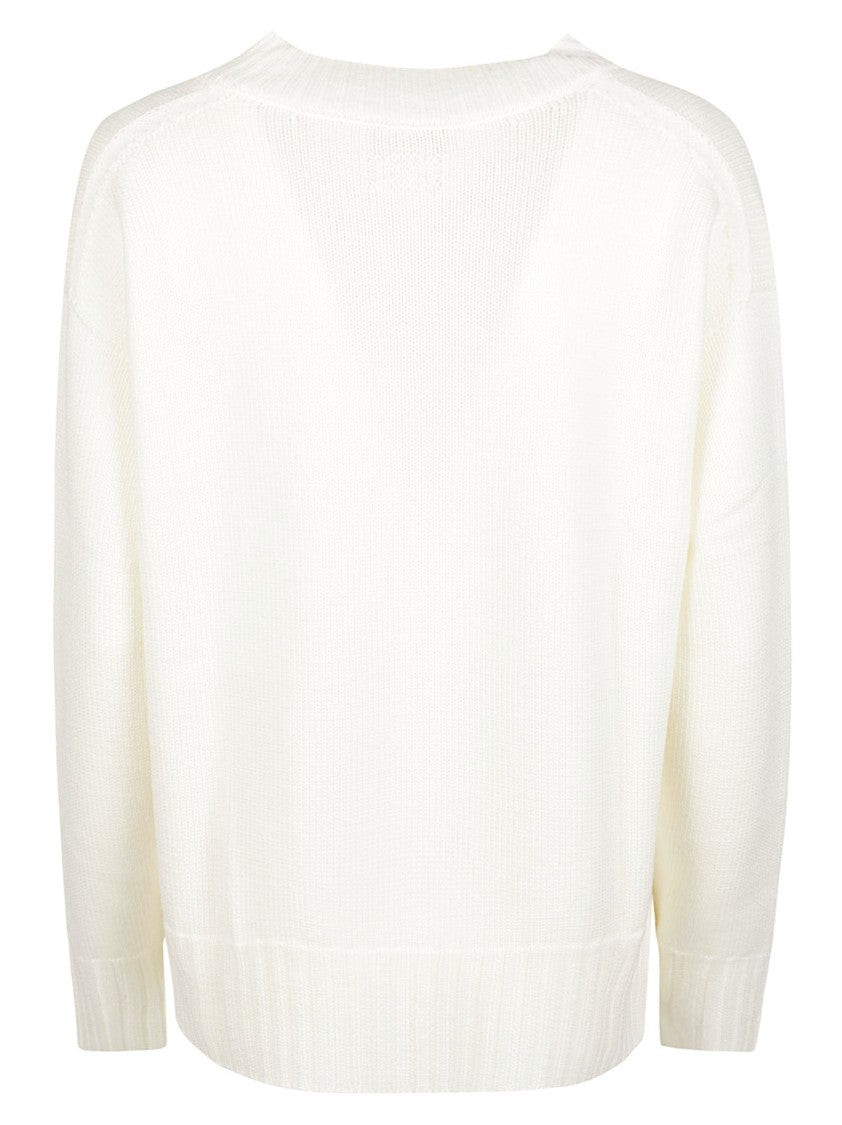 Drumohr Relaxed Oversized V-Neck Sweater In Soft Merino Wool