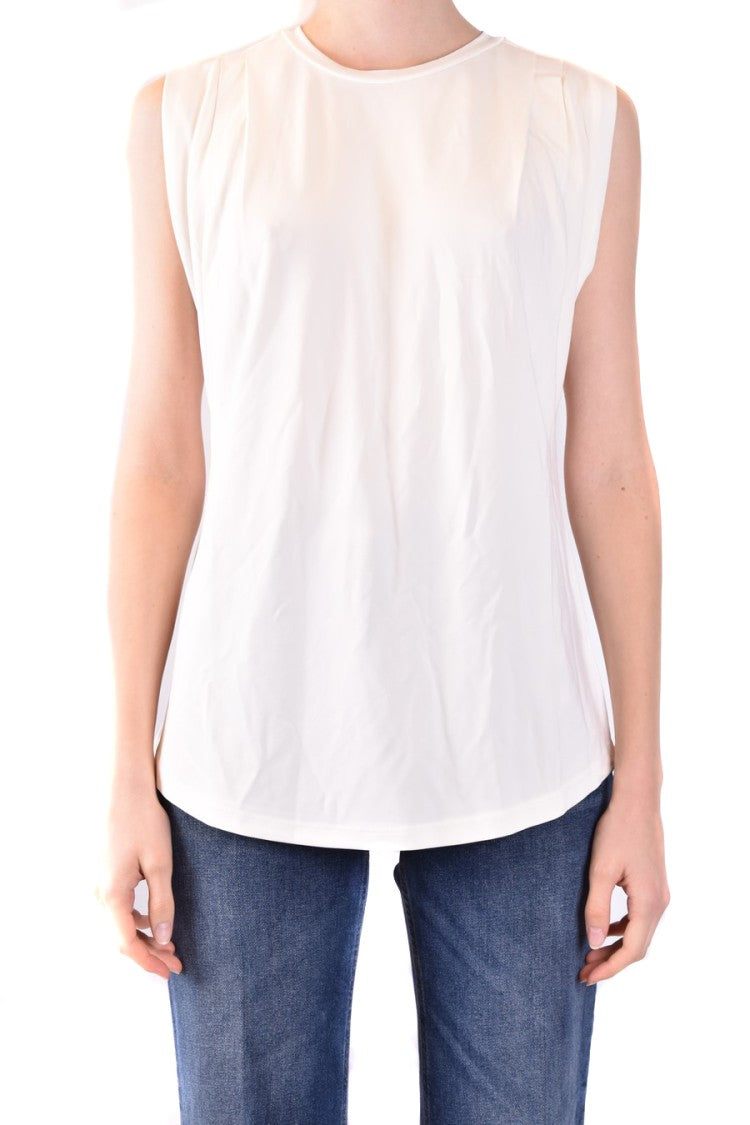 Michael Kors Light Grey Sleeveless T-Shirt Subtle Pleating