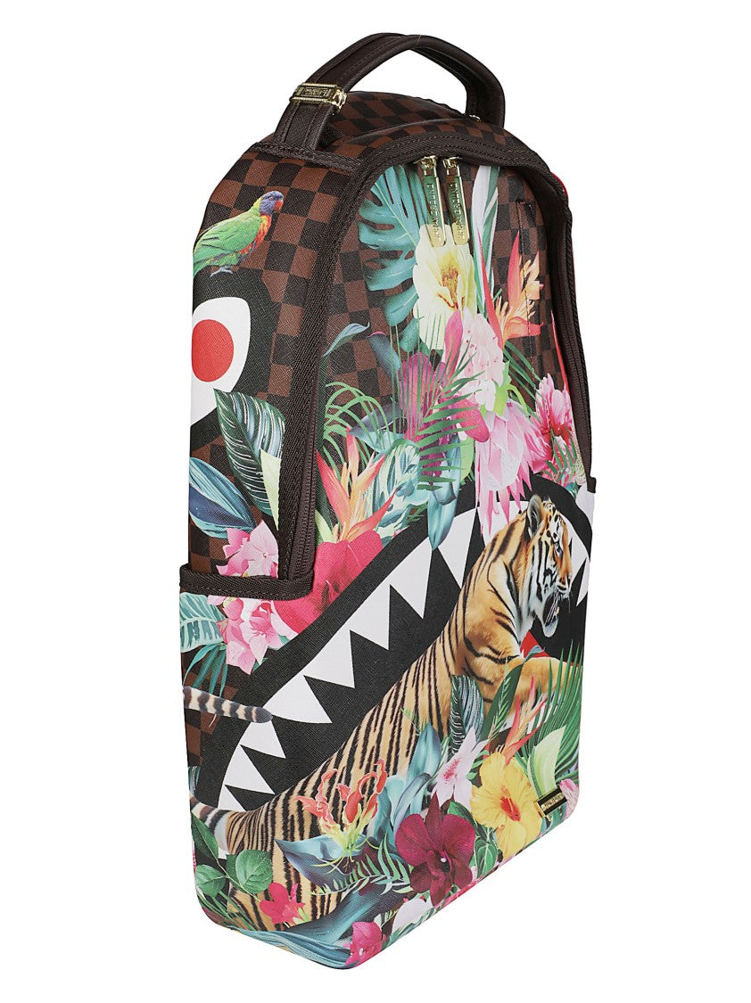 Sprayground Flowering Jungle Shark2 Backpack With Tiger Motif