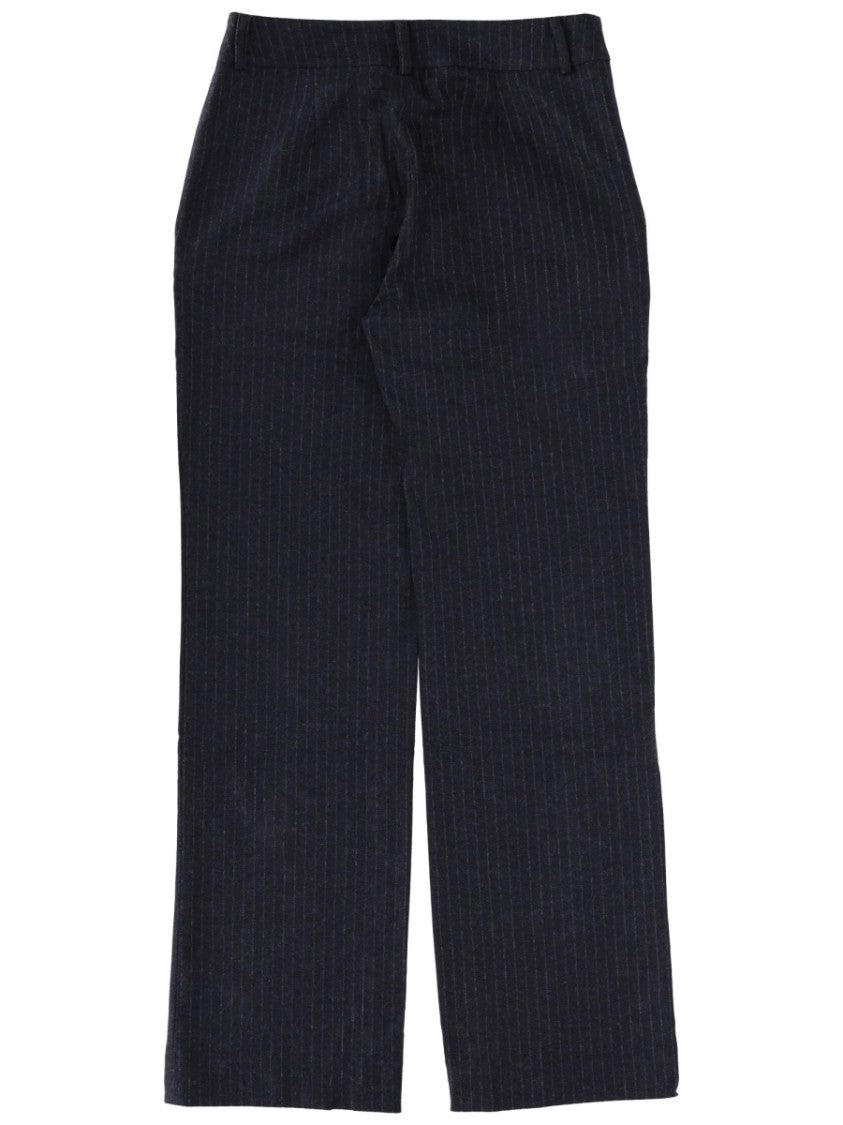Paloma Wool Black Recycled Wool Pinstripe Straight-Leg Pants
