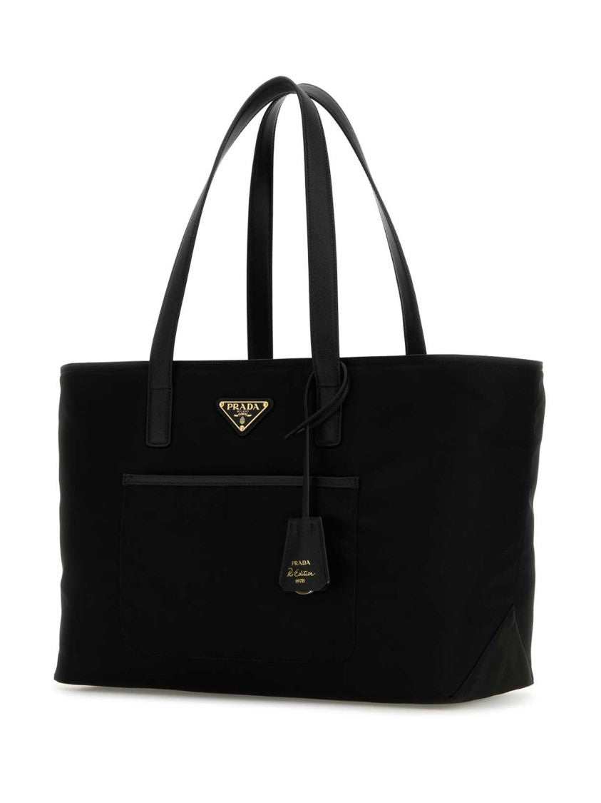 Prada Black Re-Nylon Minimalist Tote Bag