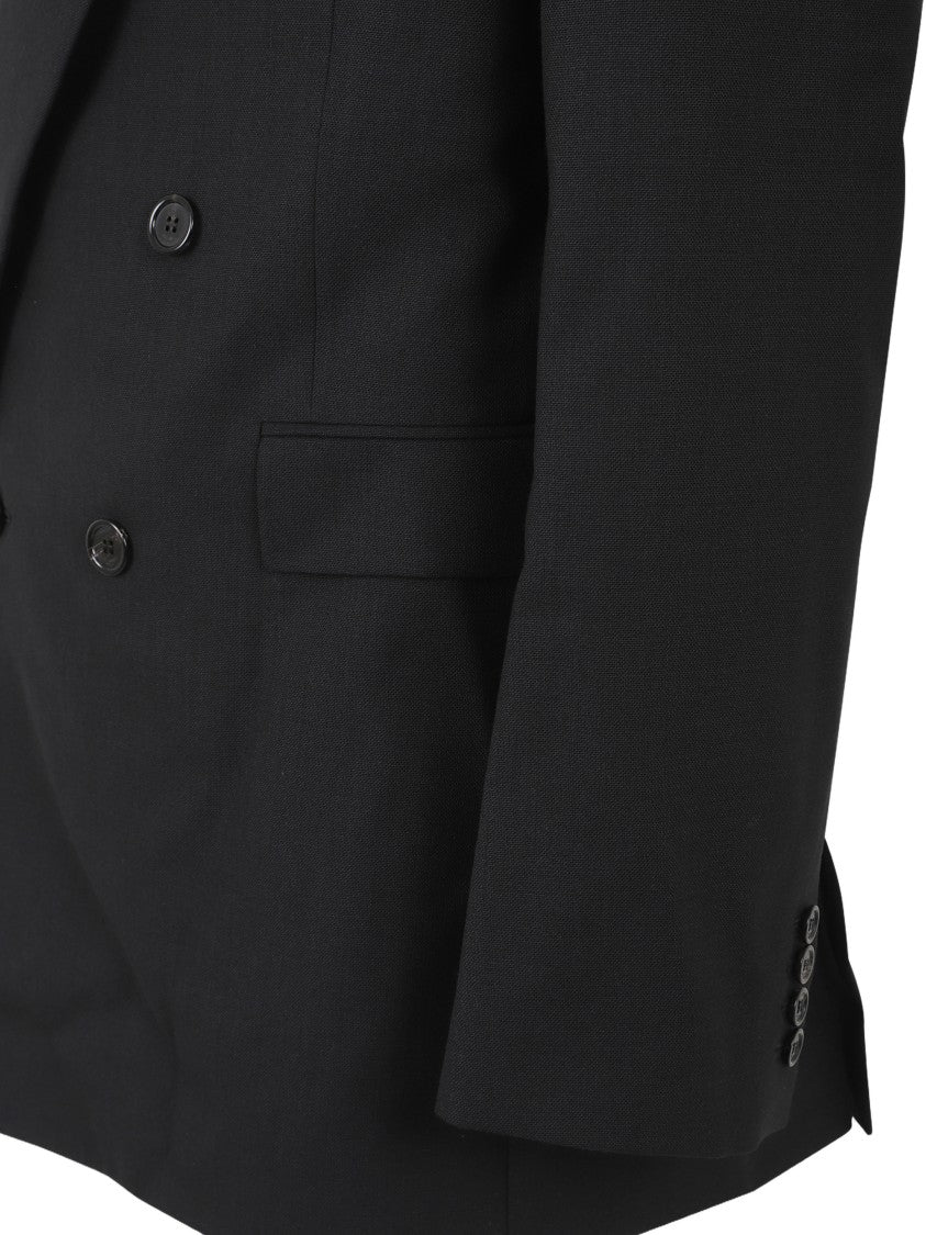 Saint Laurent Double Breasted Tailored Jacket With Classic Lapel
