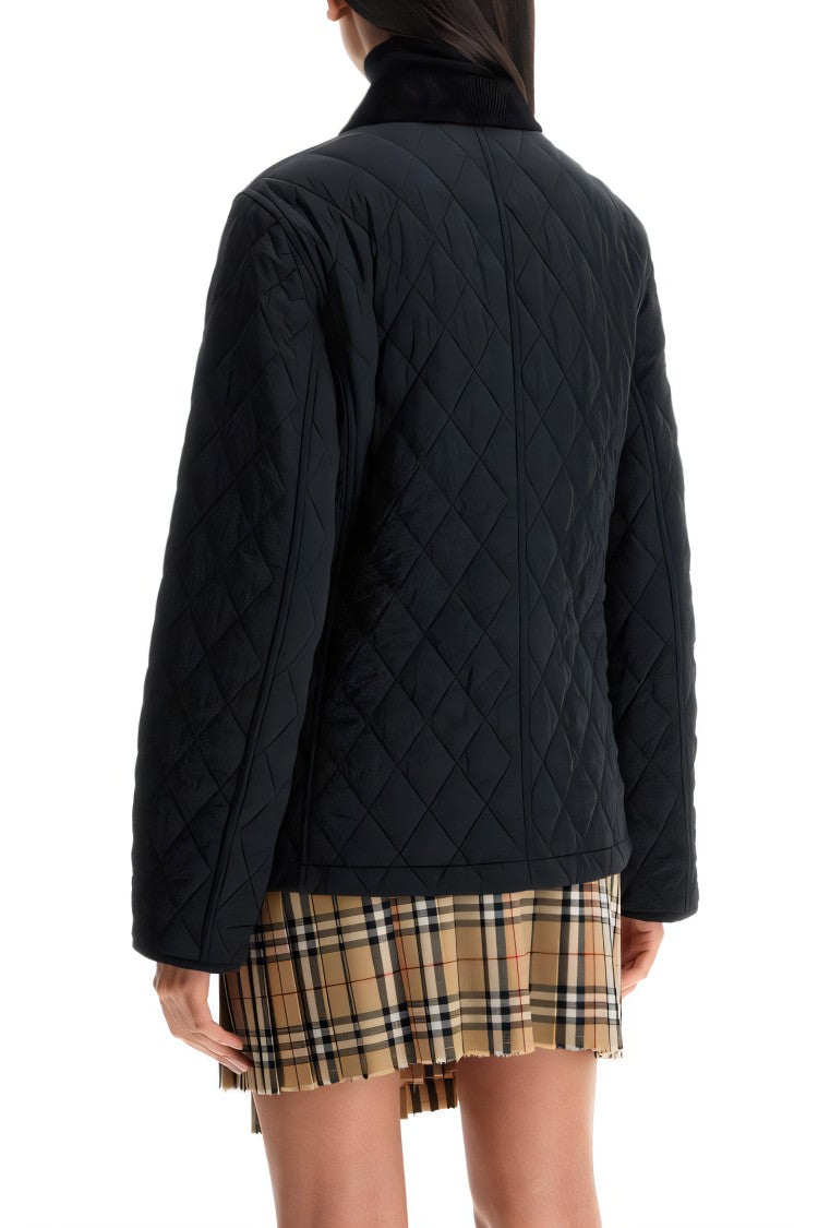 Burberry Quilted Black Burberry Jacket With Classic Collar