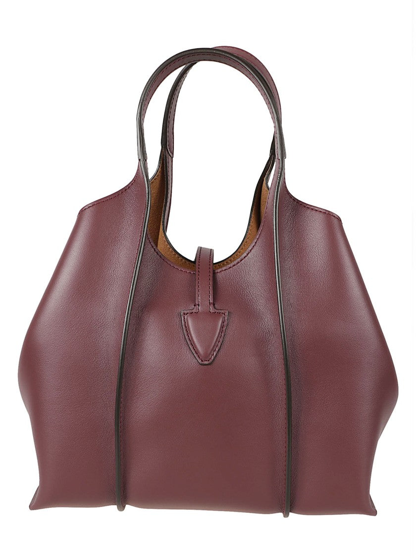 Tod's Structured Handbag With Metallic T-Shaped Buckle And Flared Sides