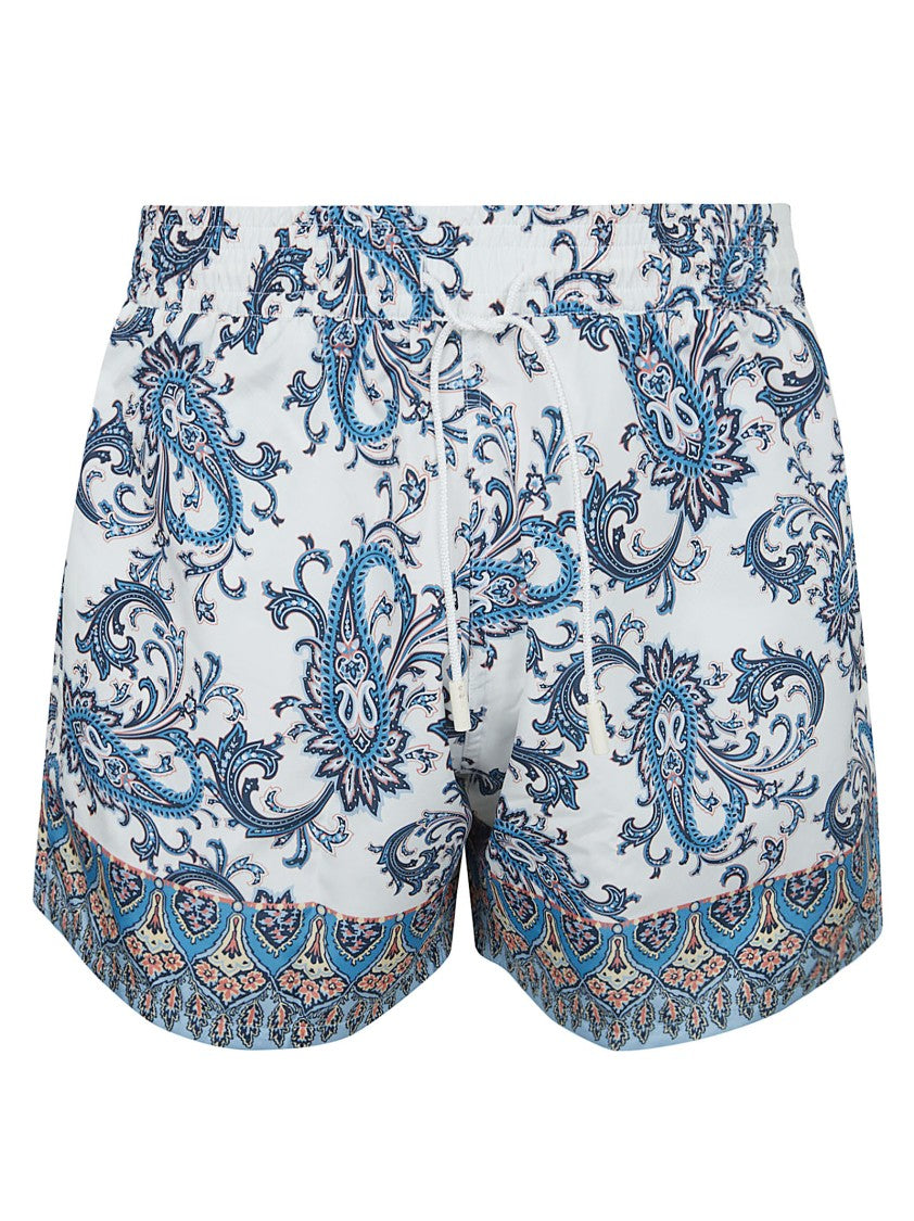 Etro Technical Swim Shorts With Floral Paisley Pattern