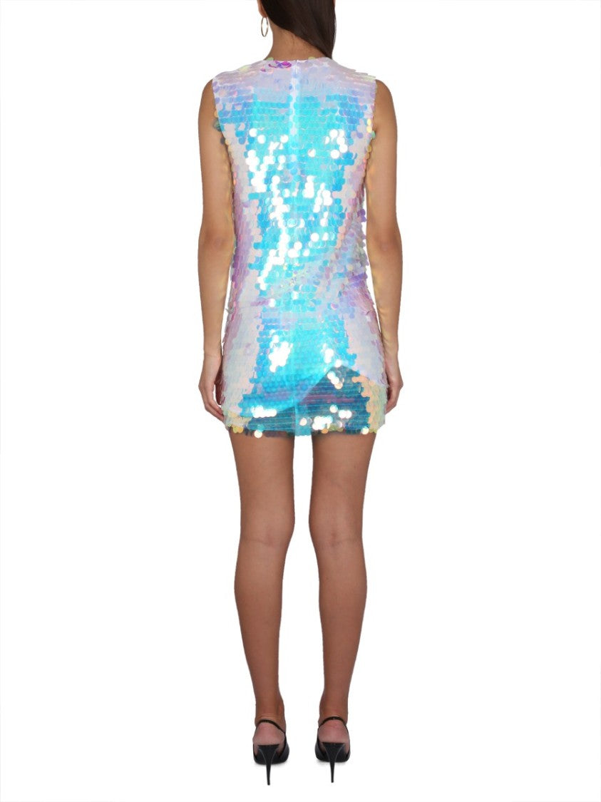 Nina Ricci Sleeveless Mini Dress With Iridescent Sequins