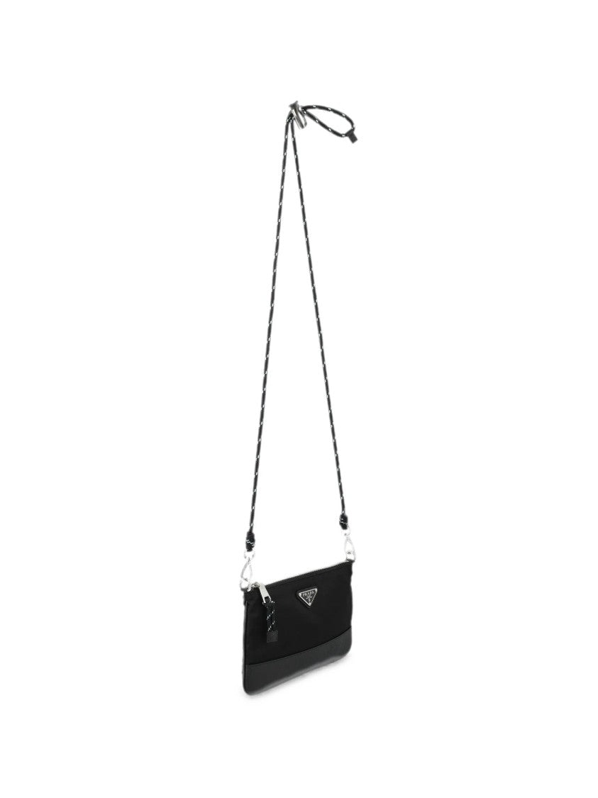 Prada Rectangular Crossbody Bag With Zip Closure And Detachable Cord Strap