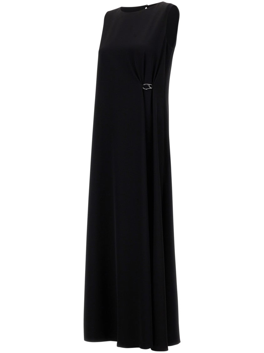 Herno Sleeveless A-Line Midi Dress With Gathered Detail