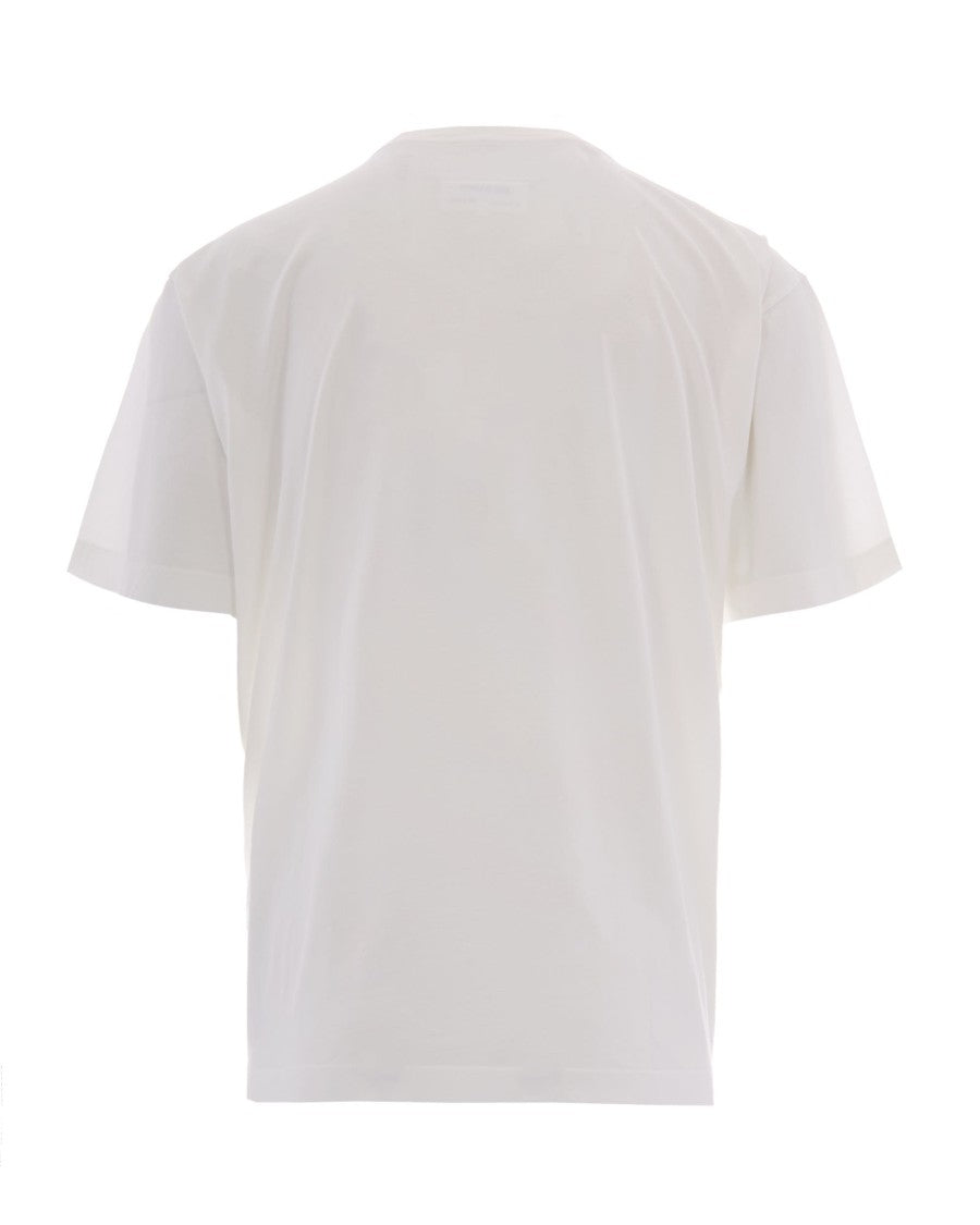 Mm6 By Maison Margiela Off White Firma Cotton T-Shirt
