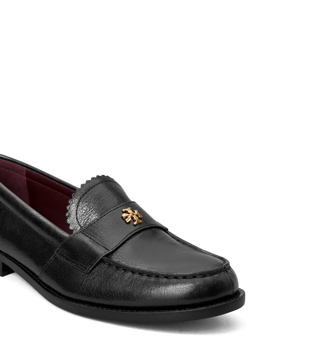 Tory Burch Caprine Leather Flat Shoes With Decorative Emblem