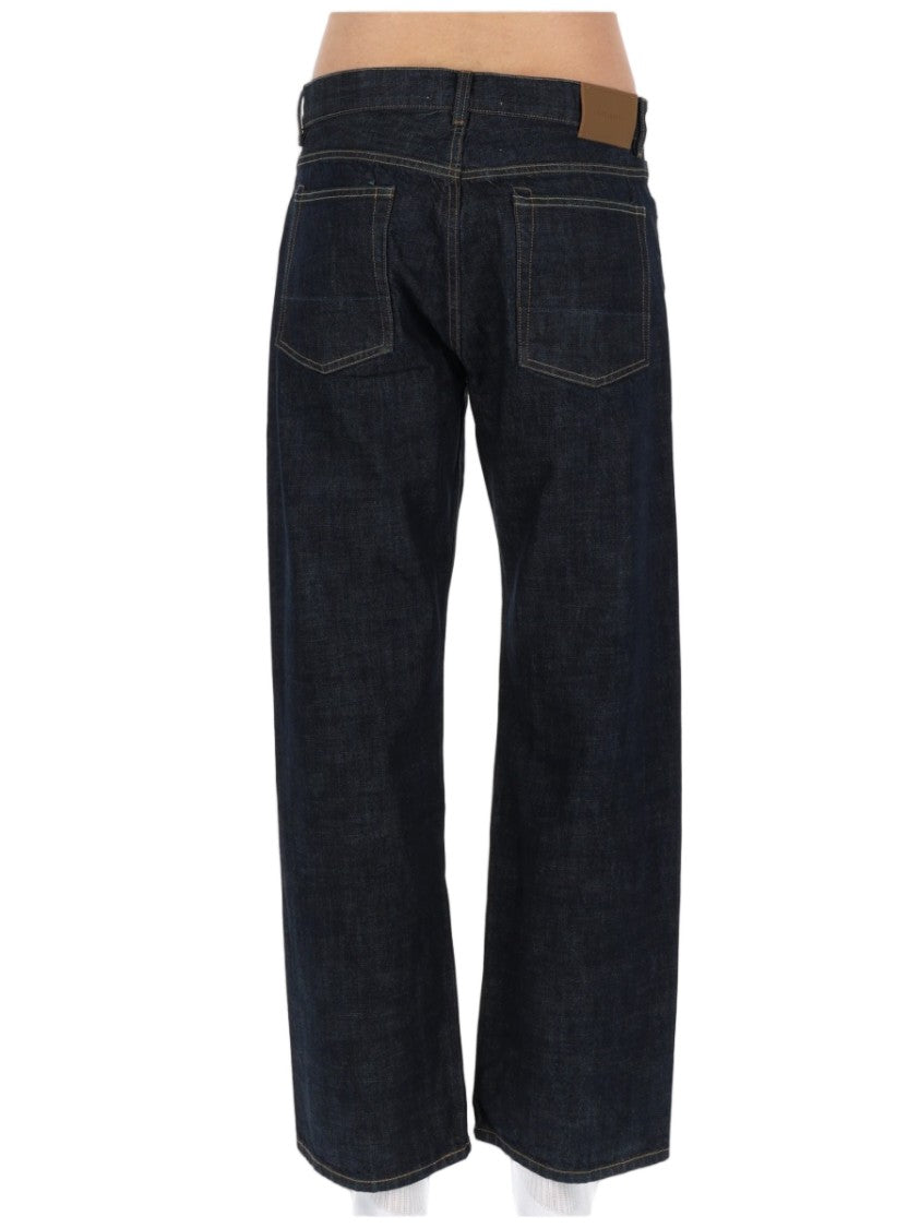 Our Legacy Straight Leg Denim Jeans With Five-Pocket Design And Dark Indigo Wash