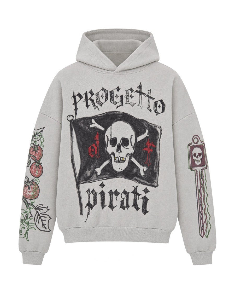 Pdf Grey Melange Pirate Boxy Cotton Sweatshirt