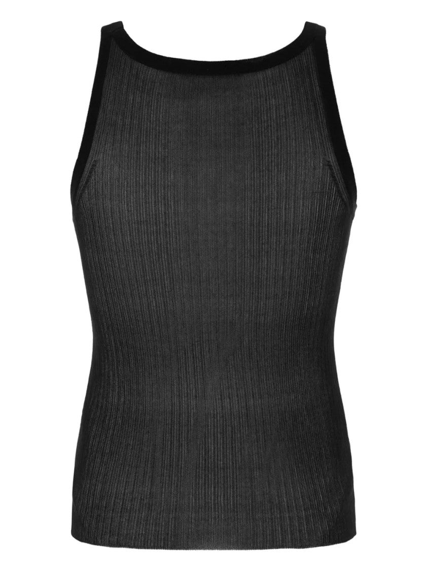 Max Mara Sleeveless Ribbed Knit Tank Top