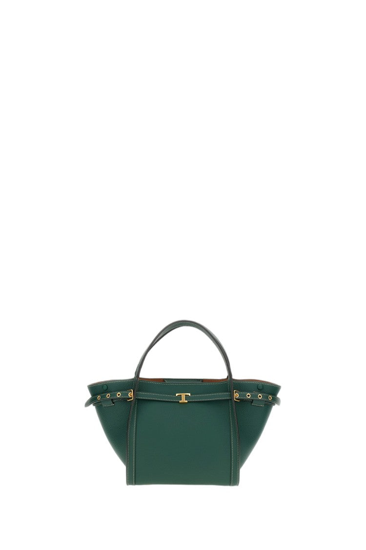 Tod's Structured Calfskin Tote Bag With Personalized Metal T