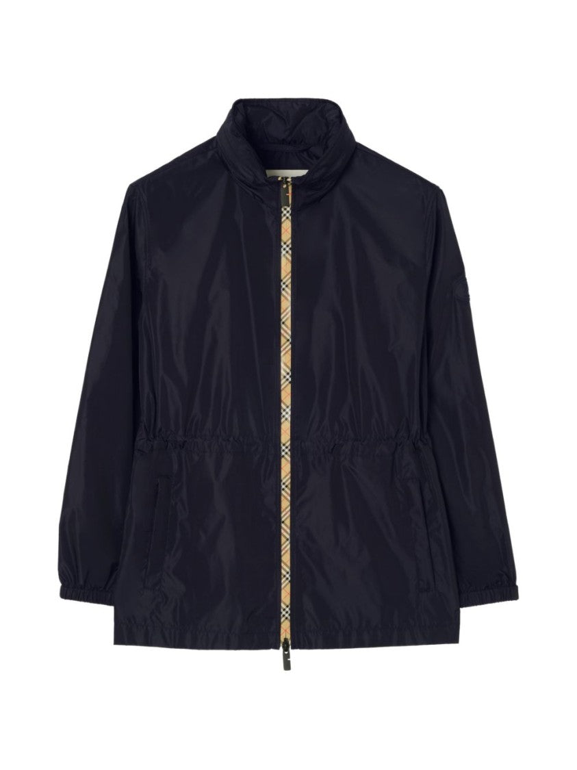 Burberry Black Short Nylon Blackpool Check Hood Parka