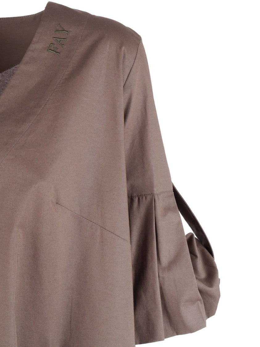 Fay V Neck Short Sleeve Ruffled Dress