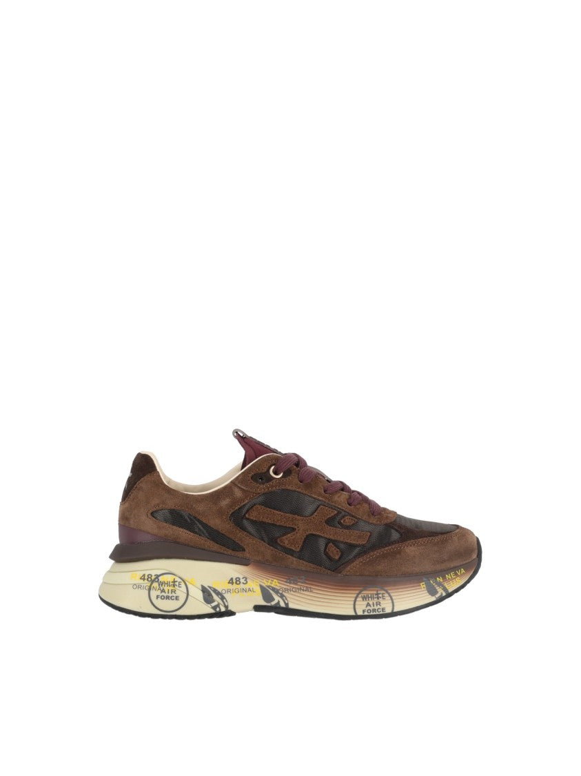 Premiata Moerund Brown Layered Graphic Sneakers