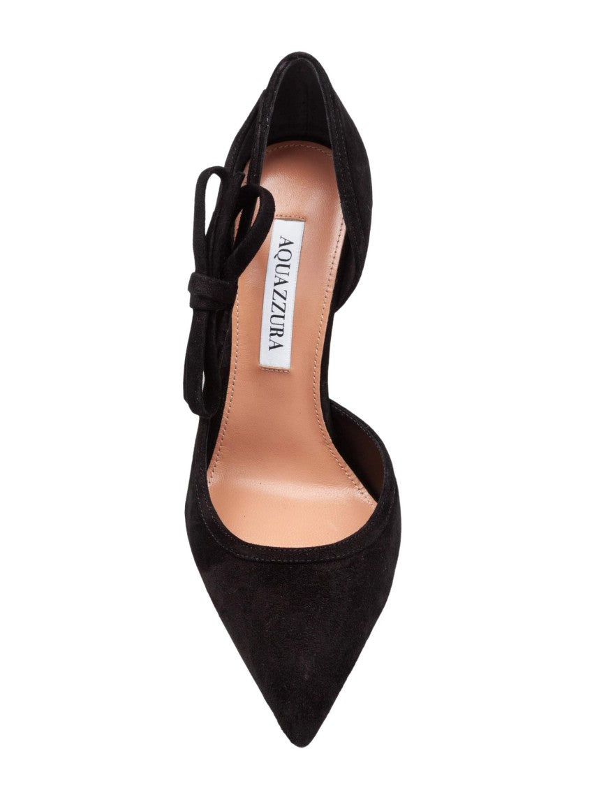 Aquazzura Black Soave 105 Suede Pumps