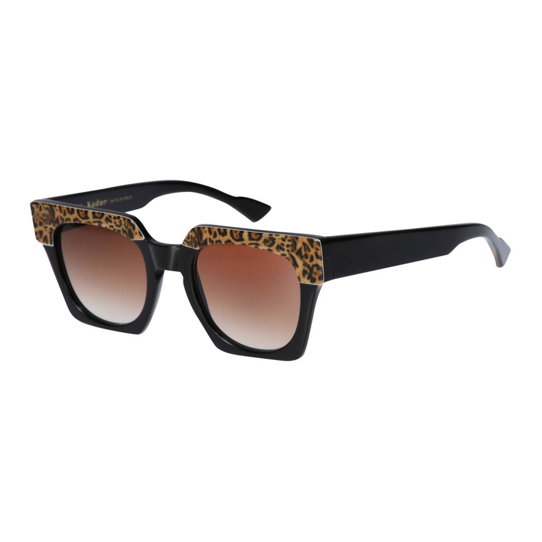 Kador Portofino/N Bold Leopard Print Accent Square Frame Sunglasses