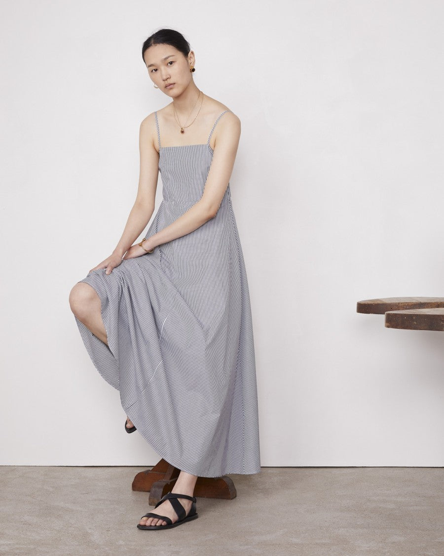 Officine Generale Candy Stripe Maxi Dress With Fitted Top