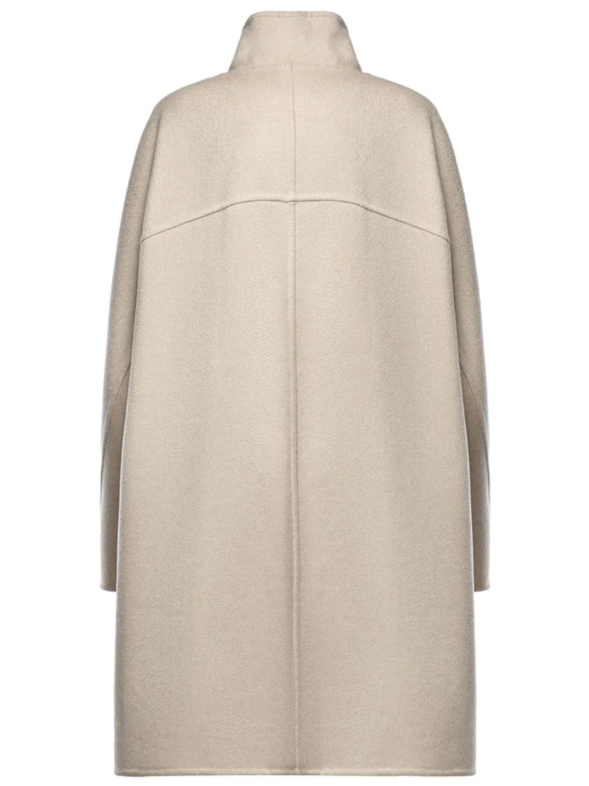Alaïa Beige Asymmetrical High Collar Coat